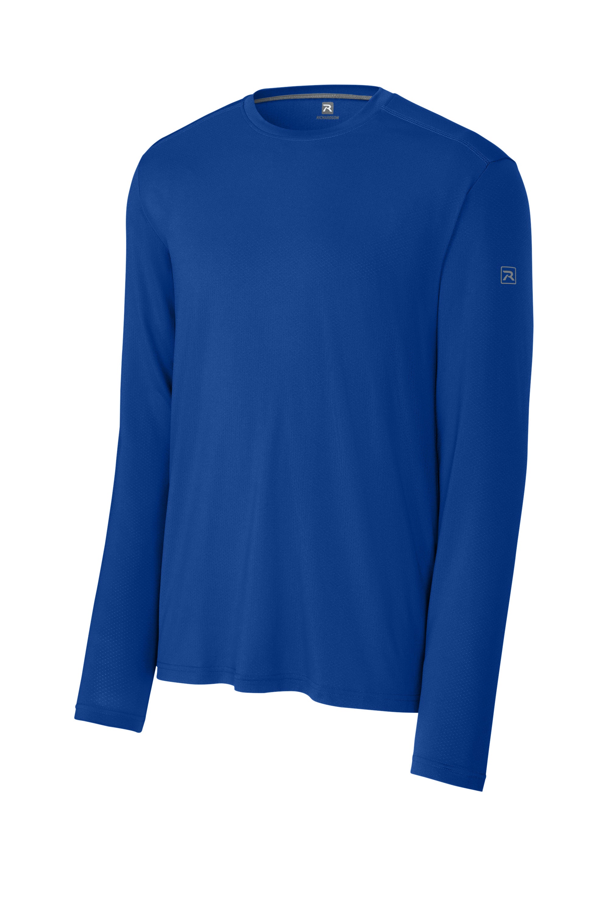 Richardson RA7110LS Mens Clutch Long Sleeve Crewneck T-Shirt Royal Blue Form Front