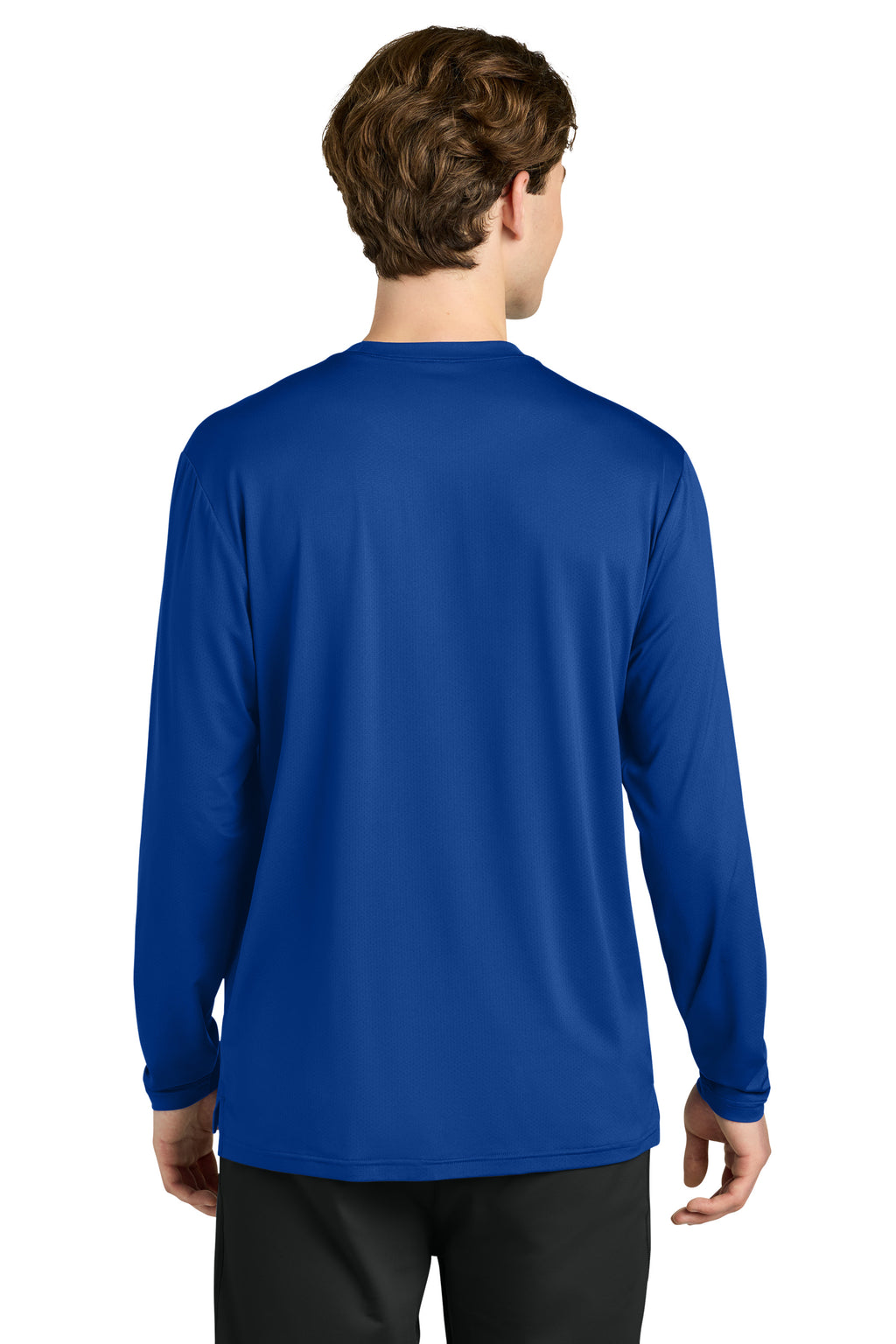 Richardson RA7110LS Mens Clutch Long Sleeve Crewneck T-Shirt Royal Blue Model Back