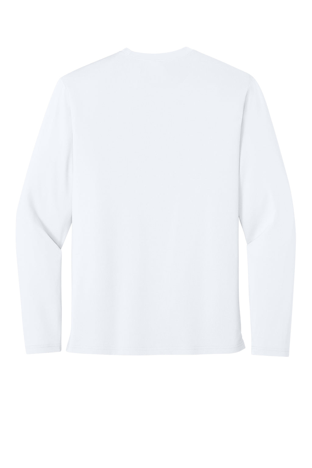 Richardson RA7110LS Mens Clutch Long Sleeve Crewneck T-Shirt White Flat Back