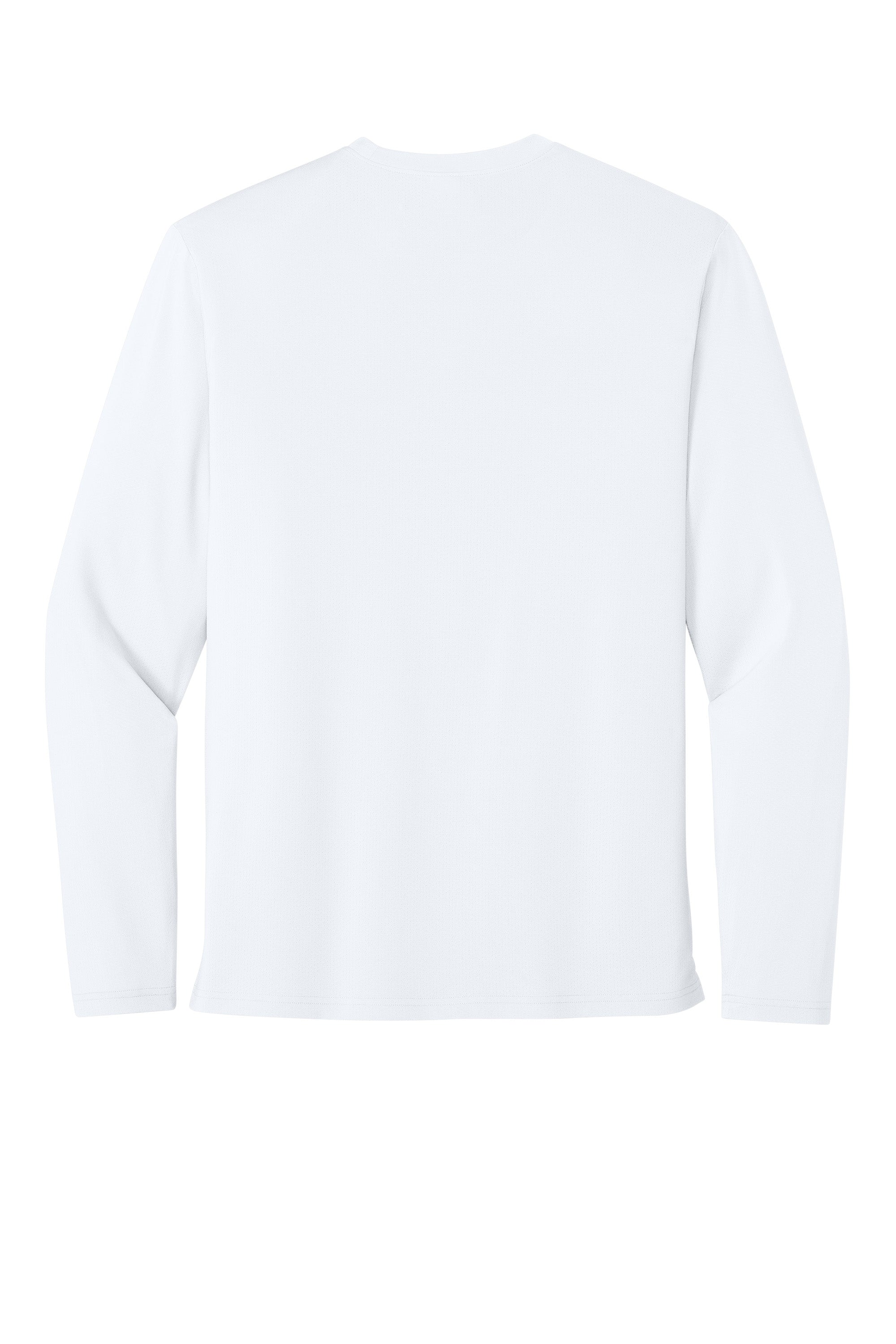 Richardson RA7110LS Mens Clutch Long Sleeve Crewneck T-Shirt White Flat Back
