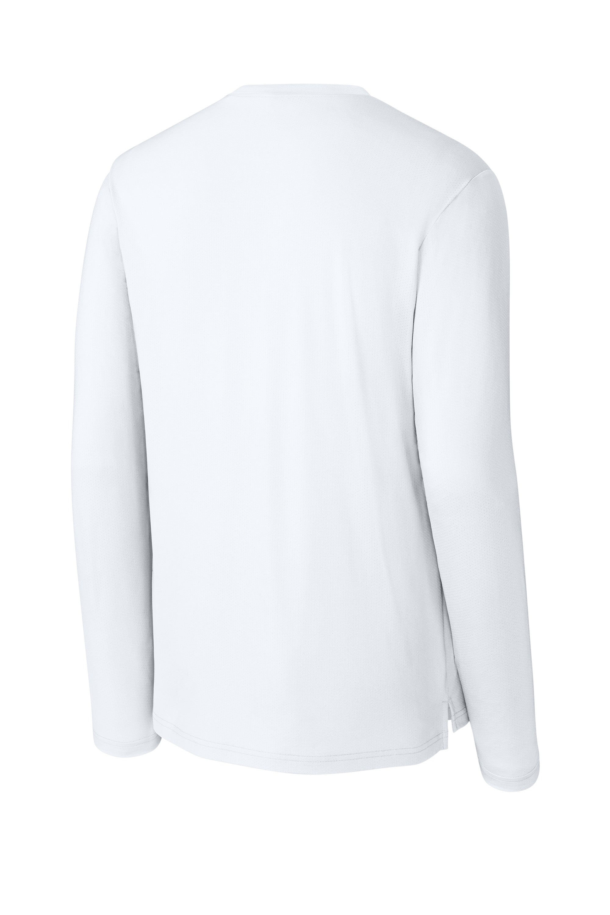 Richardson RA7110LS Mens Clutch Long Sleeve Crewneck T-Shirt White Forn Back
