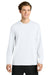 Richardson RA7110LS Mens Clutch Long Sleeve Crewneck T-Shirt White Model Front