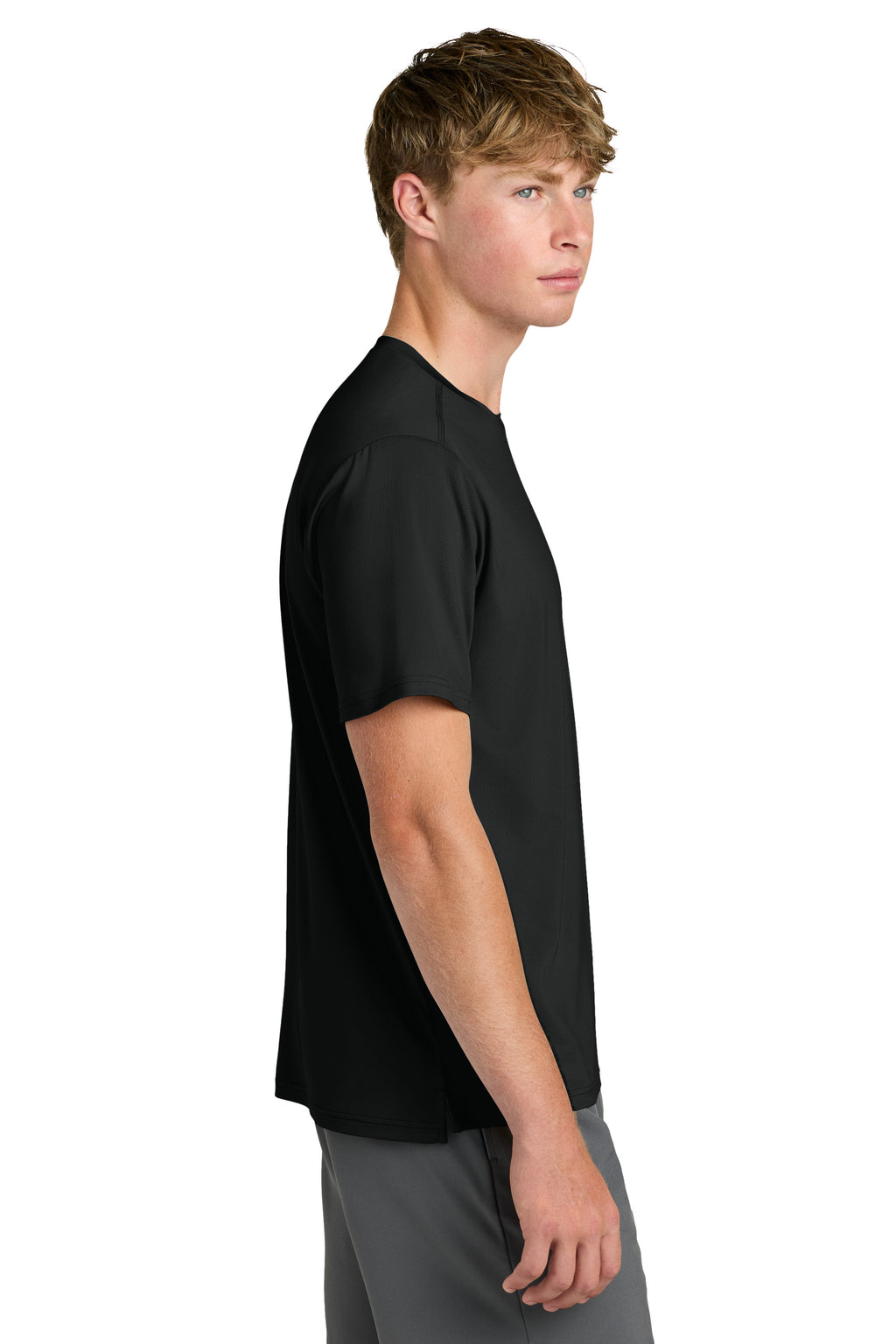 Richardson RA7110SS Mens Clutch Short Sleeve Crewneck T-Shirt Black Model Side
