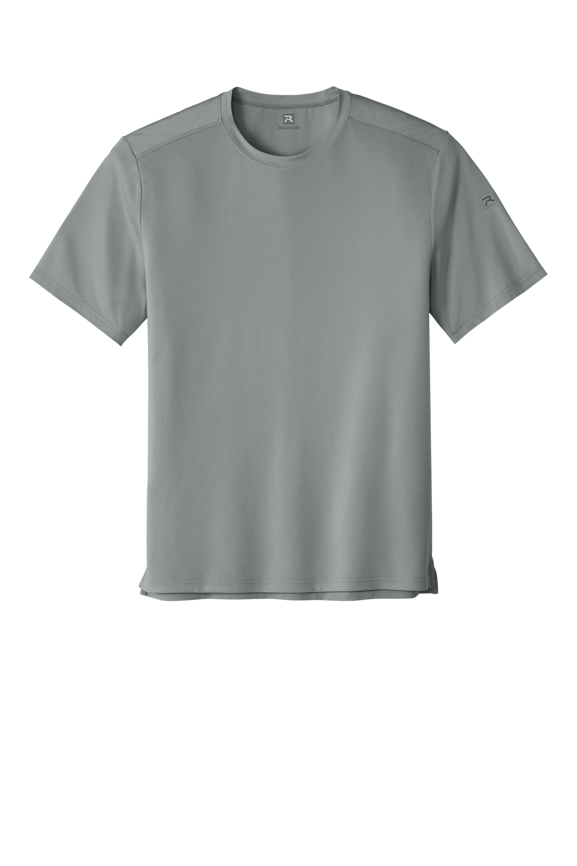 Richardson RA7110SS Mens Clutch Short Sleeve Crewneck T-Shirt Grey Flat Front