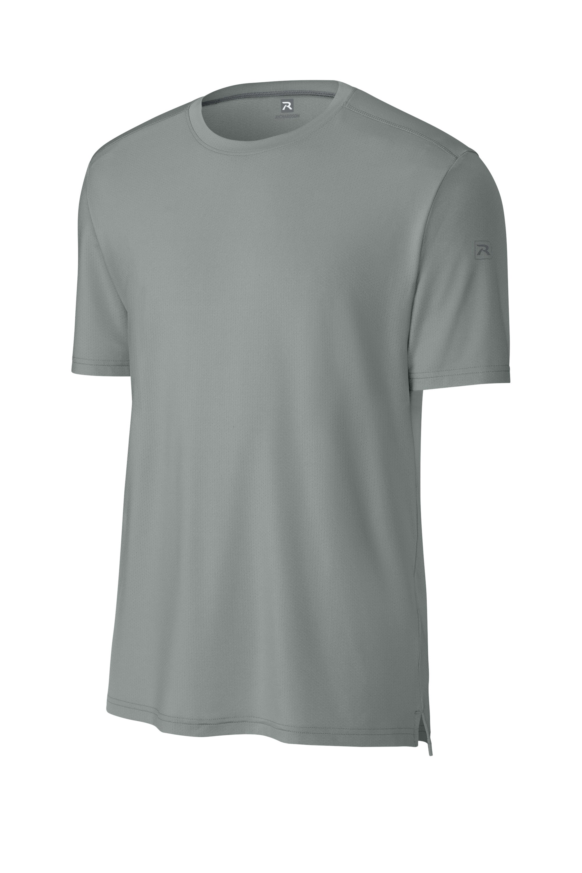 Richardson RA7110SS Mens Clutch Short Sleeve Crewneck T-Shirt Grey Form Front