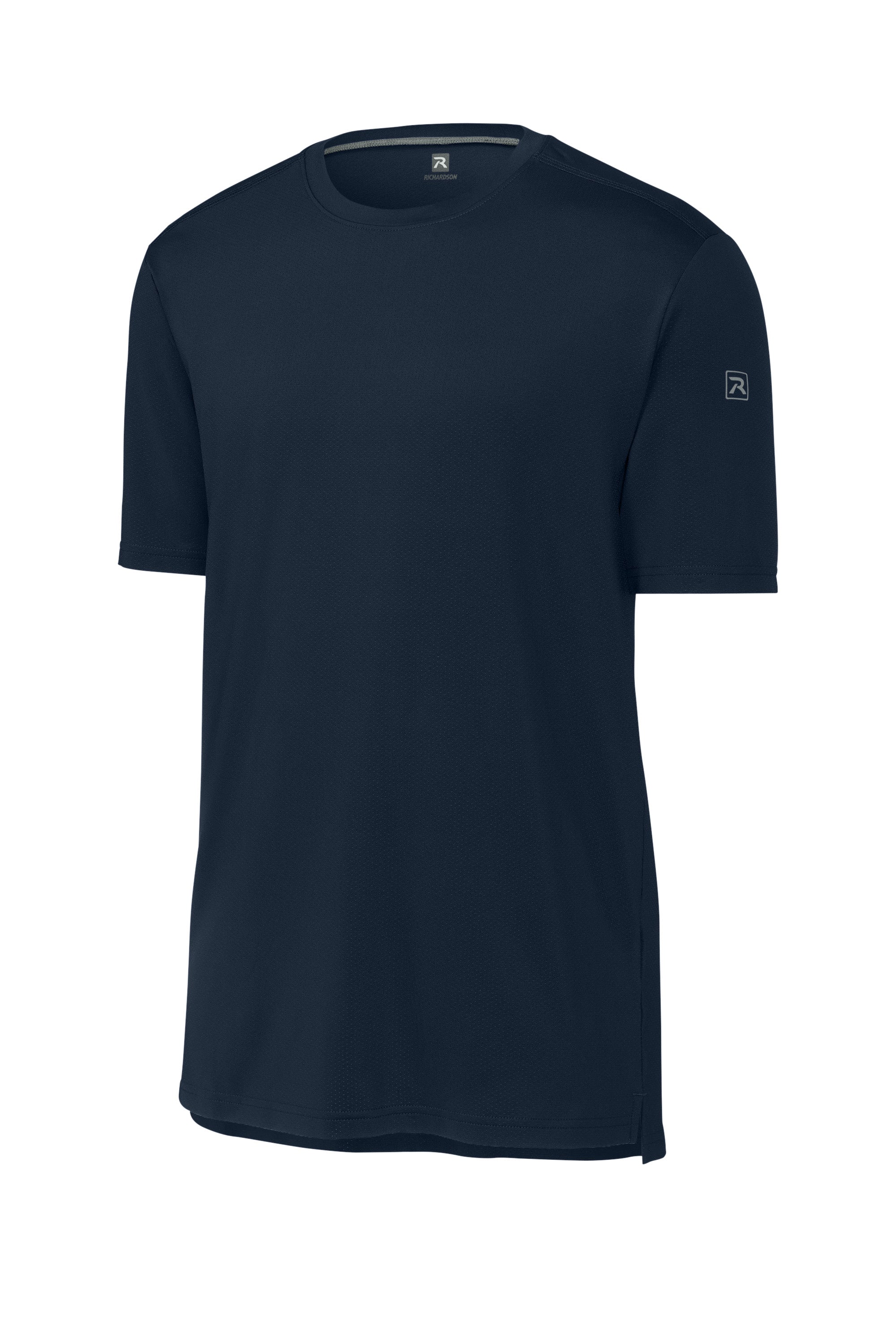 Richardson RA7110SS Mens Clutch Short Sleeve Crewneck T-Shirt Navy Blue Form Front