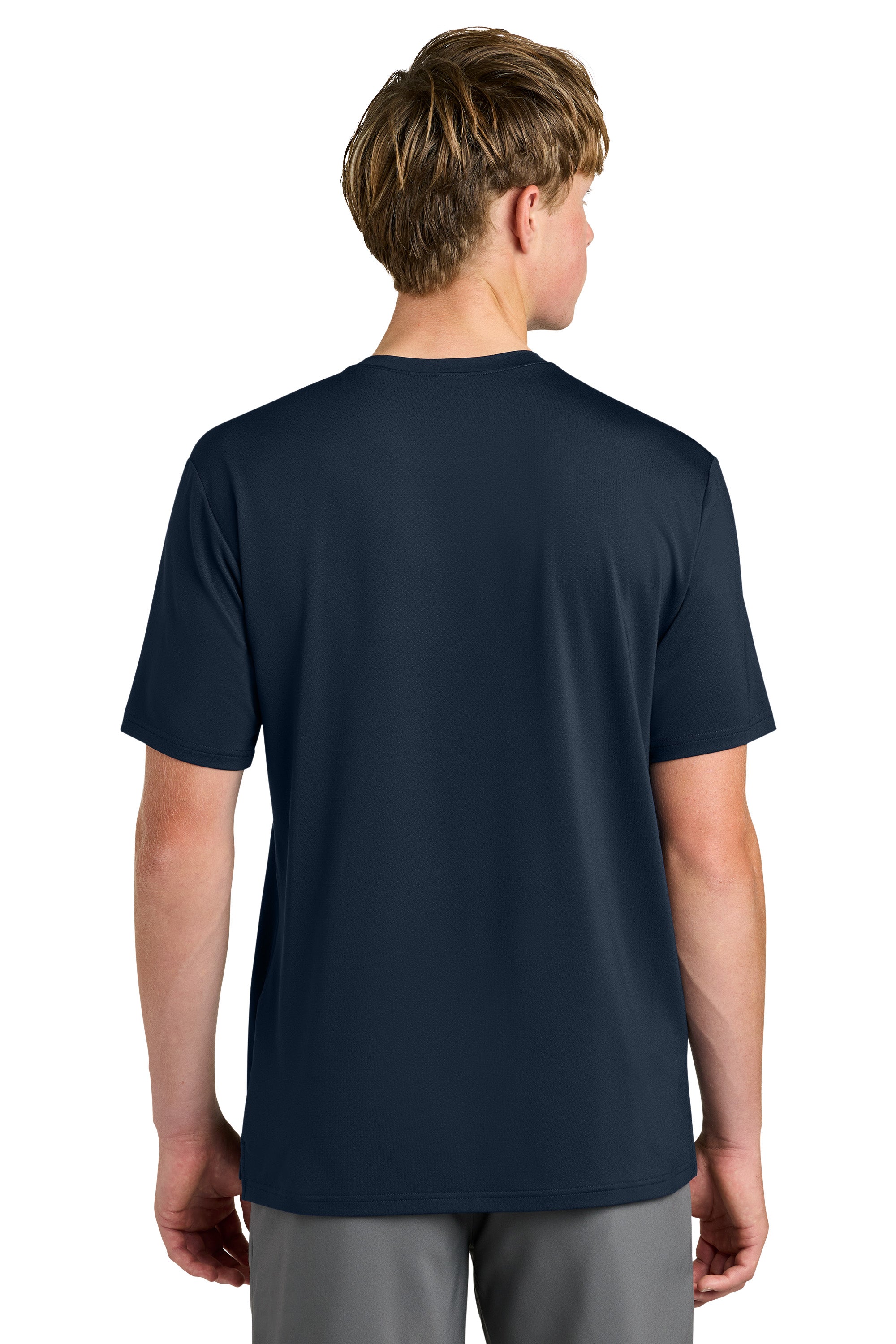Richardson RA7110SS Mens Clutch Short Sleeve Crewneck T-Shirt Navy Blue Model Back