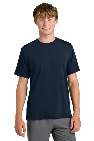 Richardson RA7110SS Mens Clutch Short Sleeve Crewneck T-Shirt Navy Blue Model Front