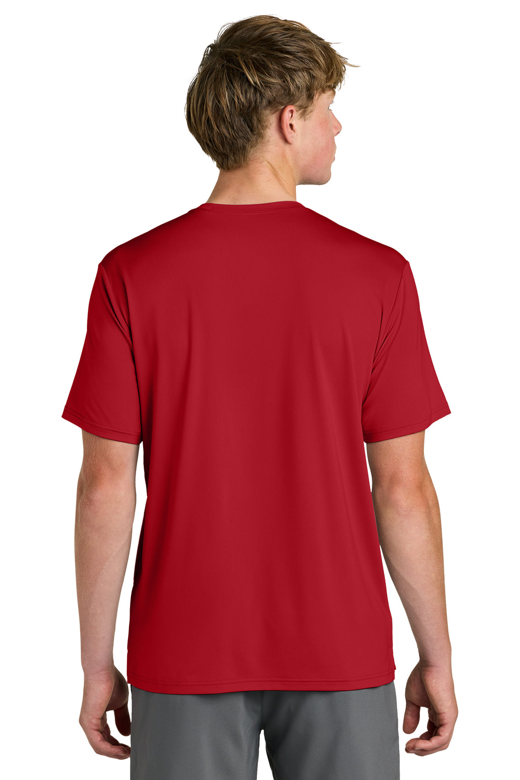Richardson RA7110SS Mens Clutch Short Sleeve Crewneck T-Shirt Red Model Back