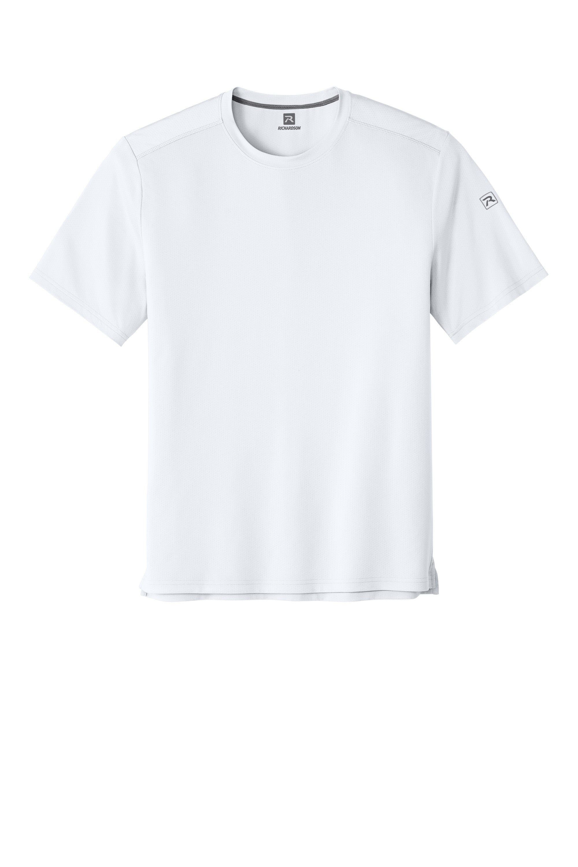 Richardson RA7110SS Mens Clutch Short Sleeve Crewneck T-Shirt White Flat Front