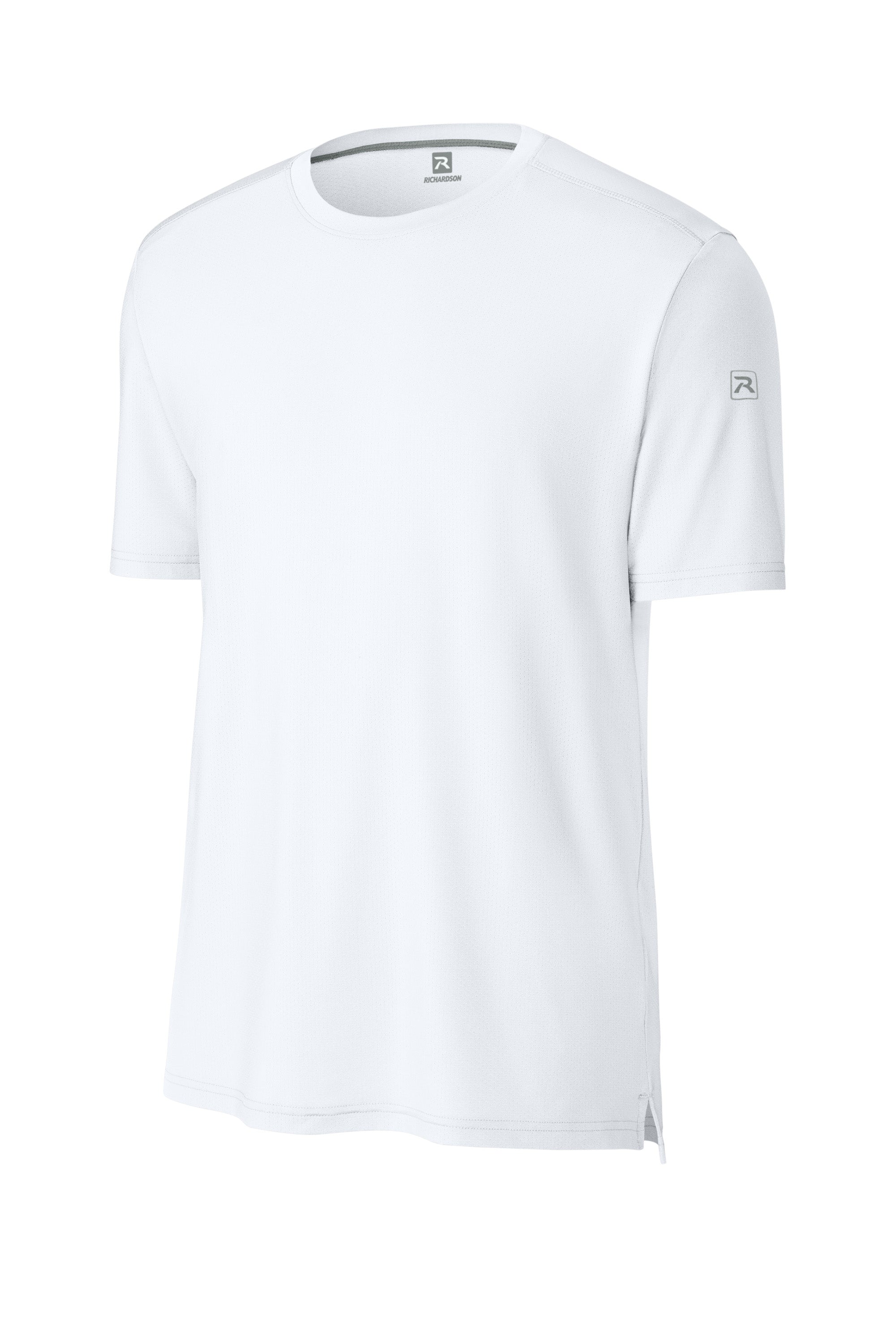 Richardson RA7110SS Mens Clutch Short Sleeve Crewneck T-Shirt White Form Front
