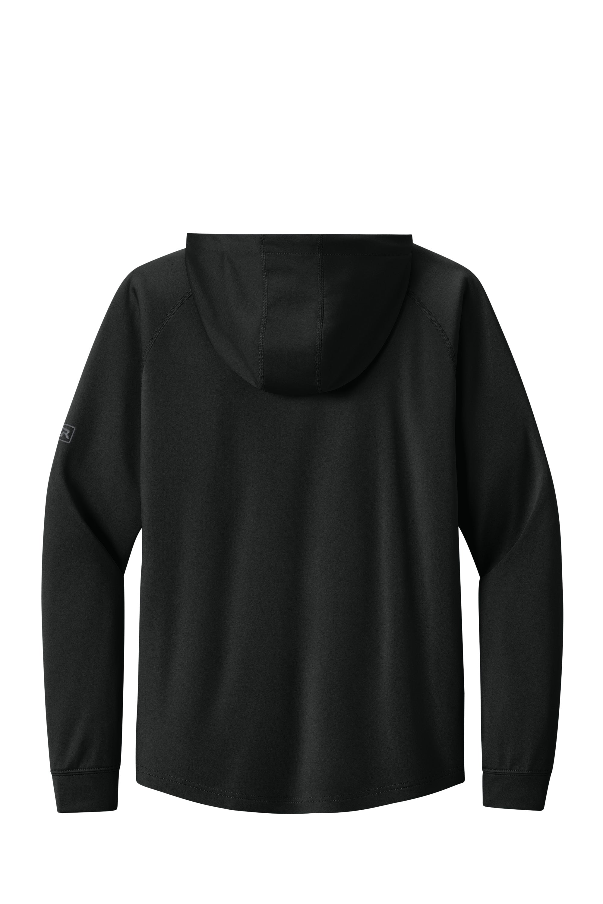 Richardson RA7200LSH Mens Charge Performance Fleece Hooded Sweatshirt Hoodie w/ Pouch Pocket Black Flat Back