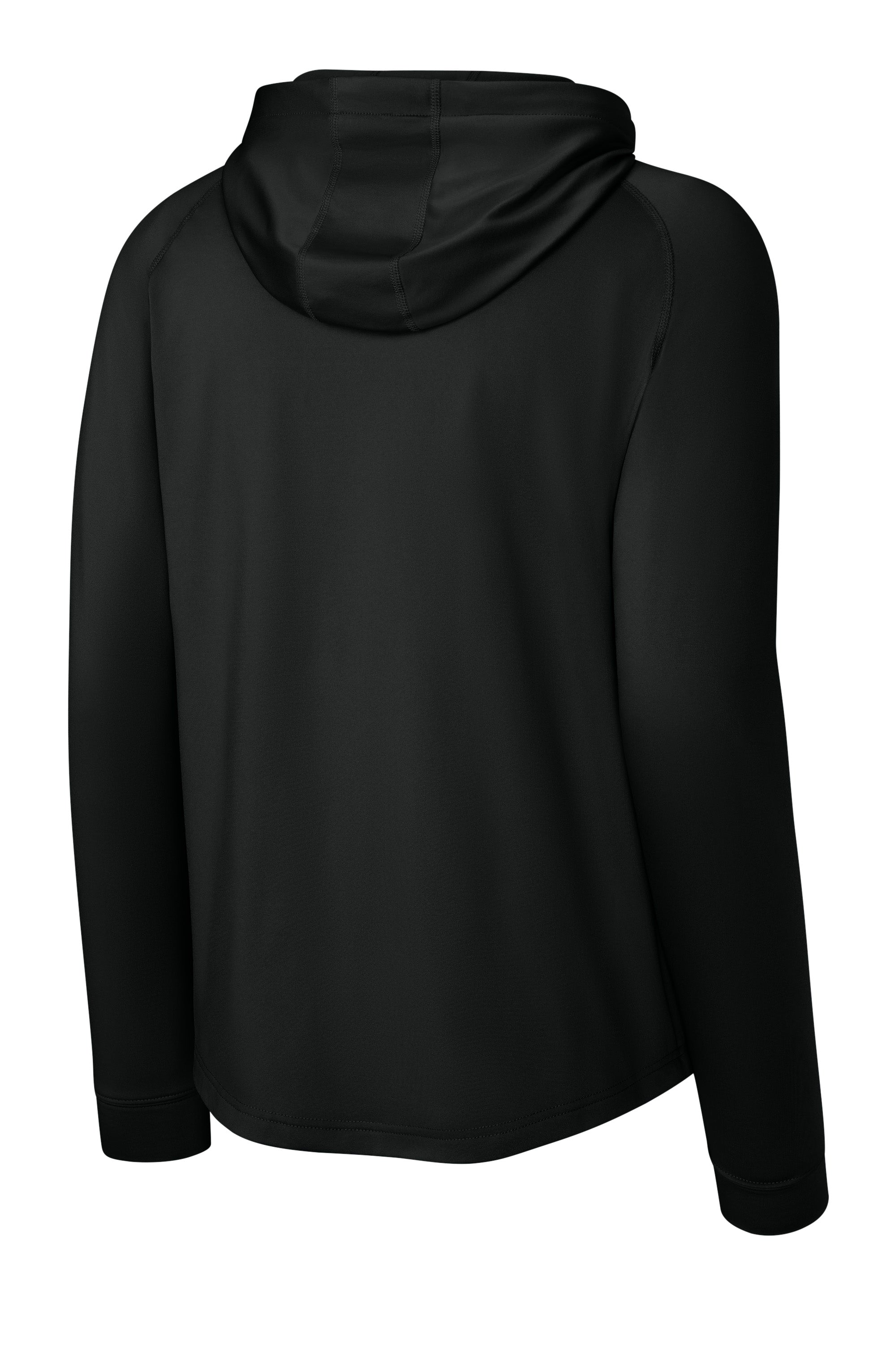 Richardson RA7200LSH Mens Charge Performance Fleece Hooded Sweatshirt Hoodie w/ Pouch Pocket Black Forn Back