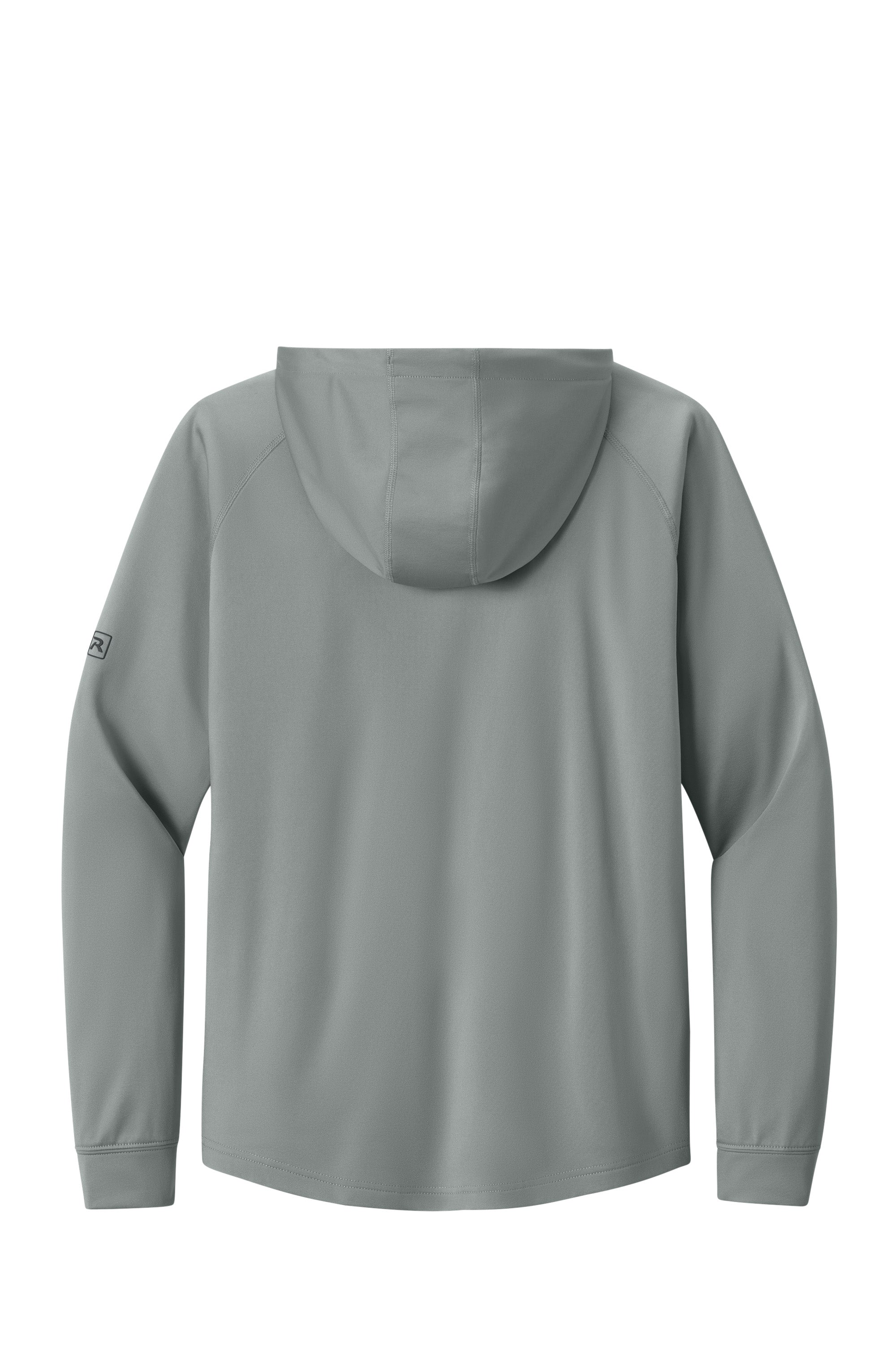 Richardson RA7200LSH Mens Charge Performance Fleece Hooded Sweatshirt Hoodie w/ Pouch Pocket Grey Flat Back