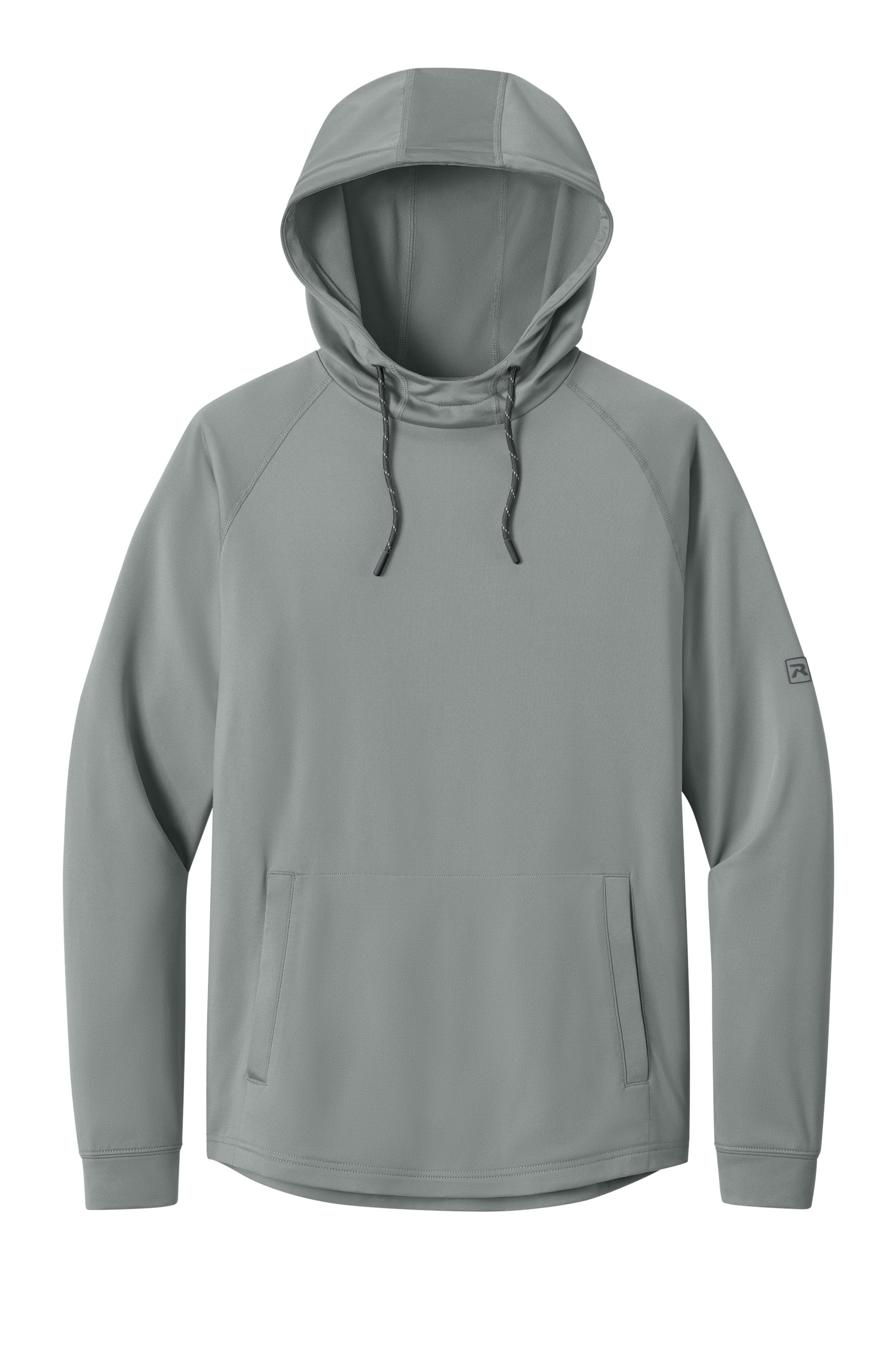 Richardson RA7200SSH Mens Charge Performance Fleece Short Sleeve Hooded Sweatshirt Hoodie w/ Pouch Pocket Grey Flat Front