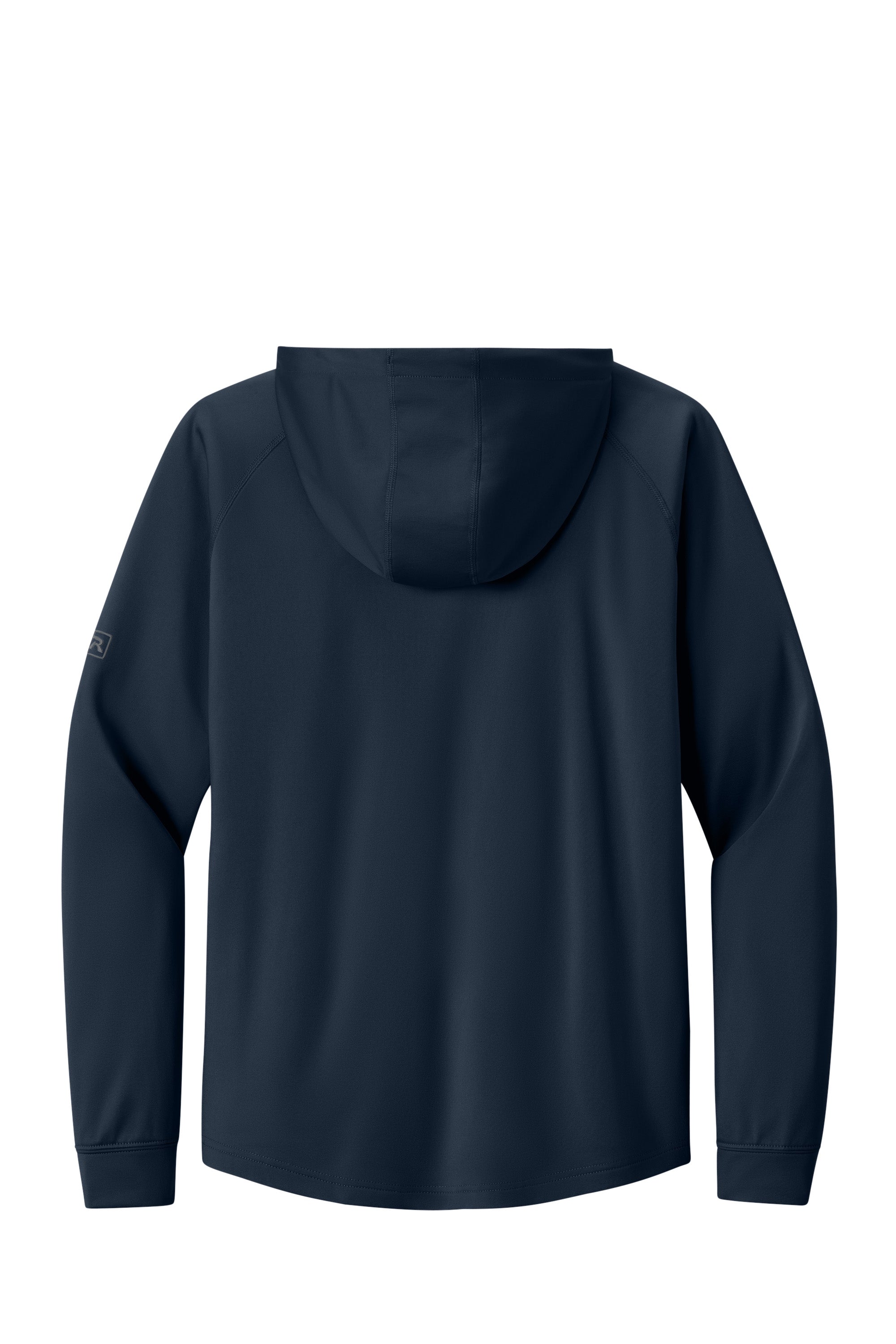 Richardson RA7200SSH Mens Charge Performance Fleece Short Sleeve Hooded Sweatshirt Hoodie w/ Pouch Pocket Navy Blue Flat Back
