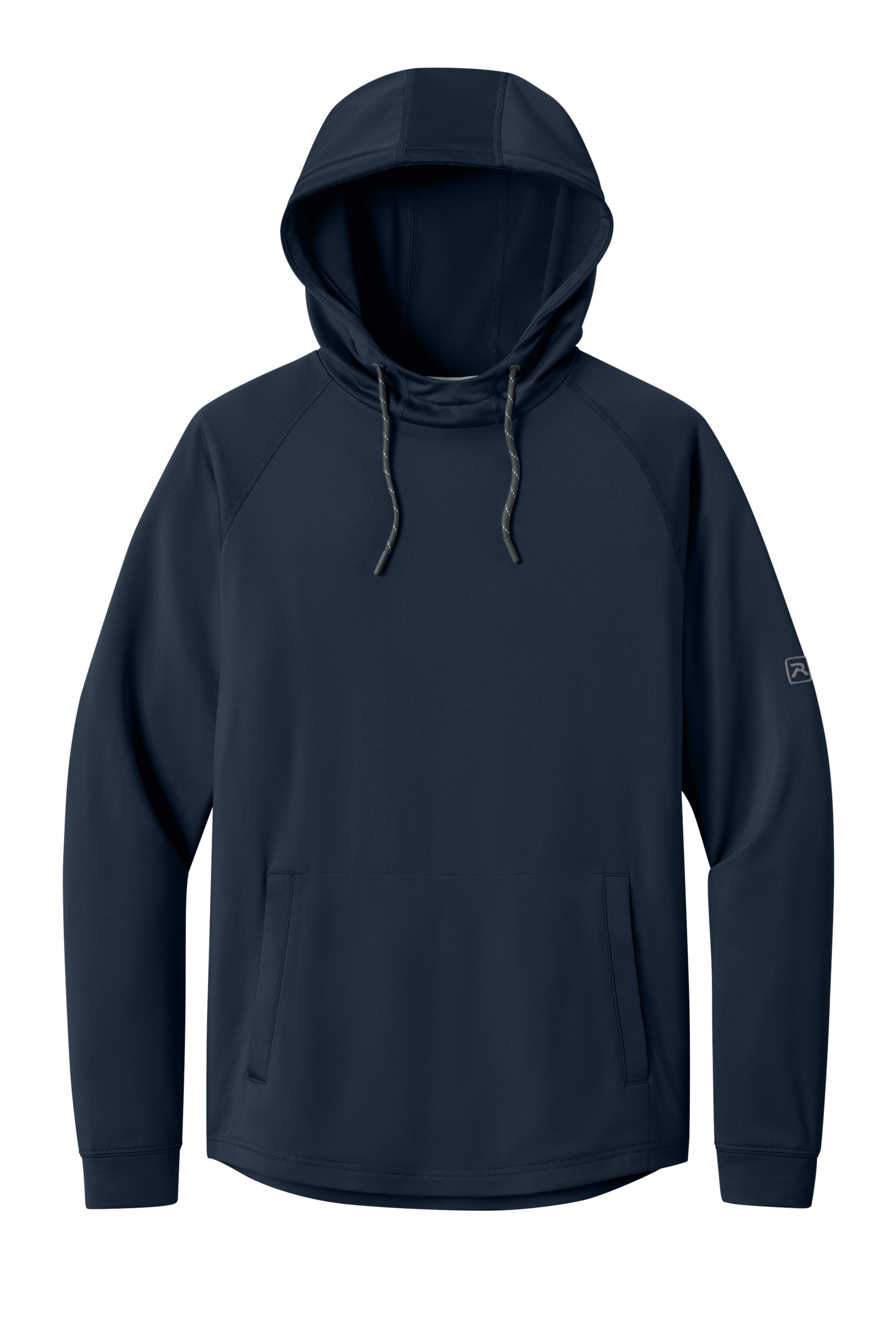 Richardson RA7200LSH Mens Charge Performance Fleece Hooded Sweatshirt Hoodie w/ Pouch Pocket Navy Blue Flat Front