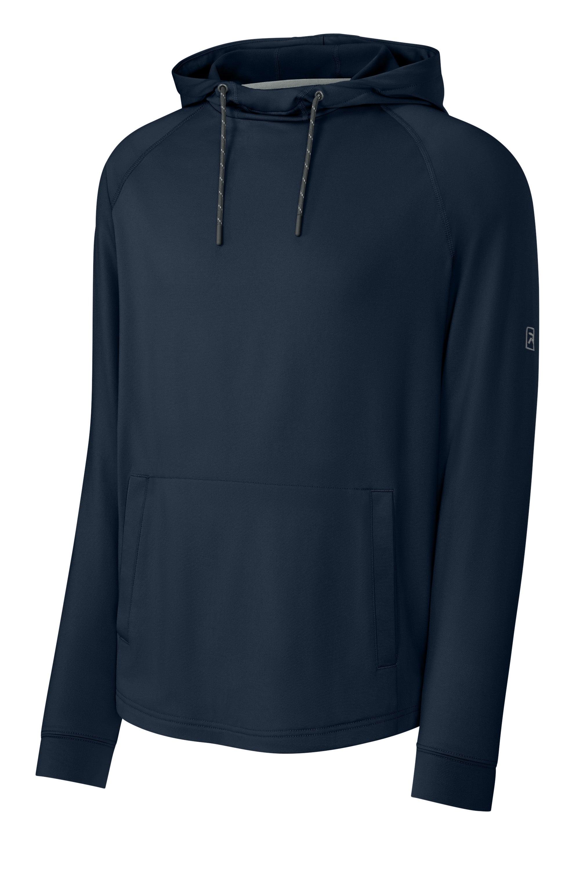 Richardson RA7200LSH Mens Charge Performance Fleece Hooded Sweatshirt Hoodie w/ Pouch Pocket Navy Blue Form Front