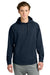 Richardson RA7200LSH Mens Charge Performance Fleece Hooded Sweatshirt Hoodie w/ Pouch Pocket Navy Blue Model Front