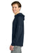 Richardson RA7200SSH Mens Charge Performance Fleece Short Sleeve Hooded Sweatshirt Hoodie w/ Pouch Pocket Navy Blue Model Side