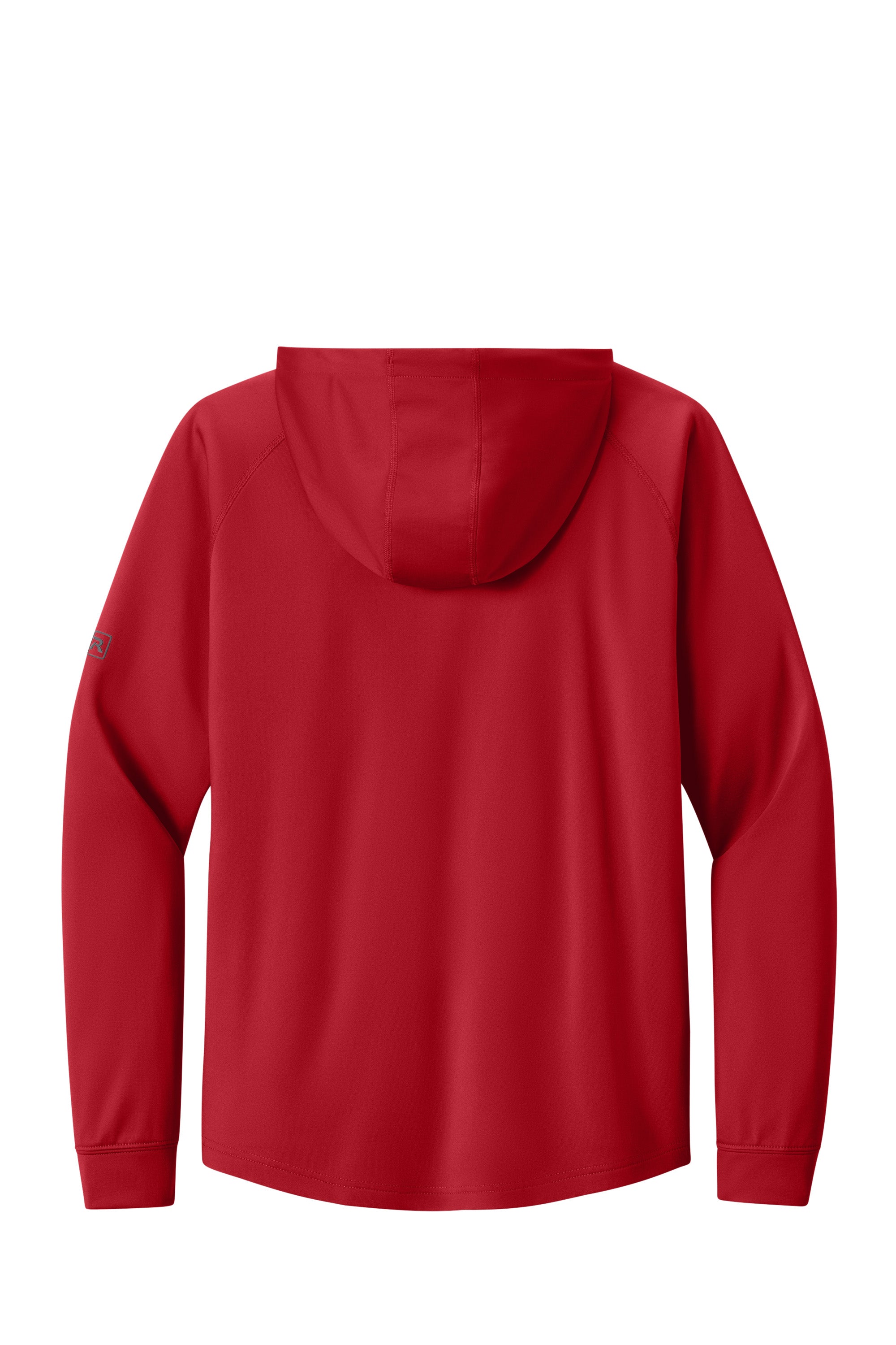 Richardson RA7200SSH Mens Charge Performance Fleece Short Sleeve Hooded Sweatshirt Hoodie w/ Pouch Pocket Red Flat Back