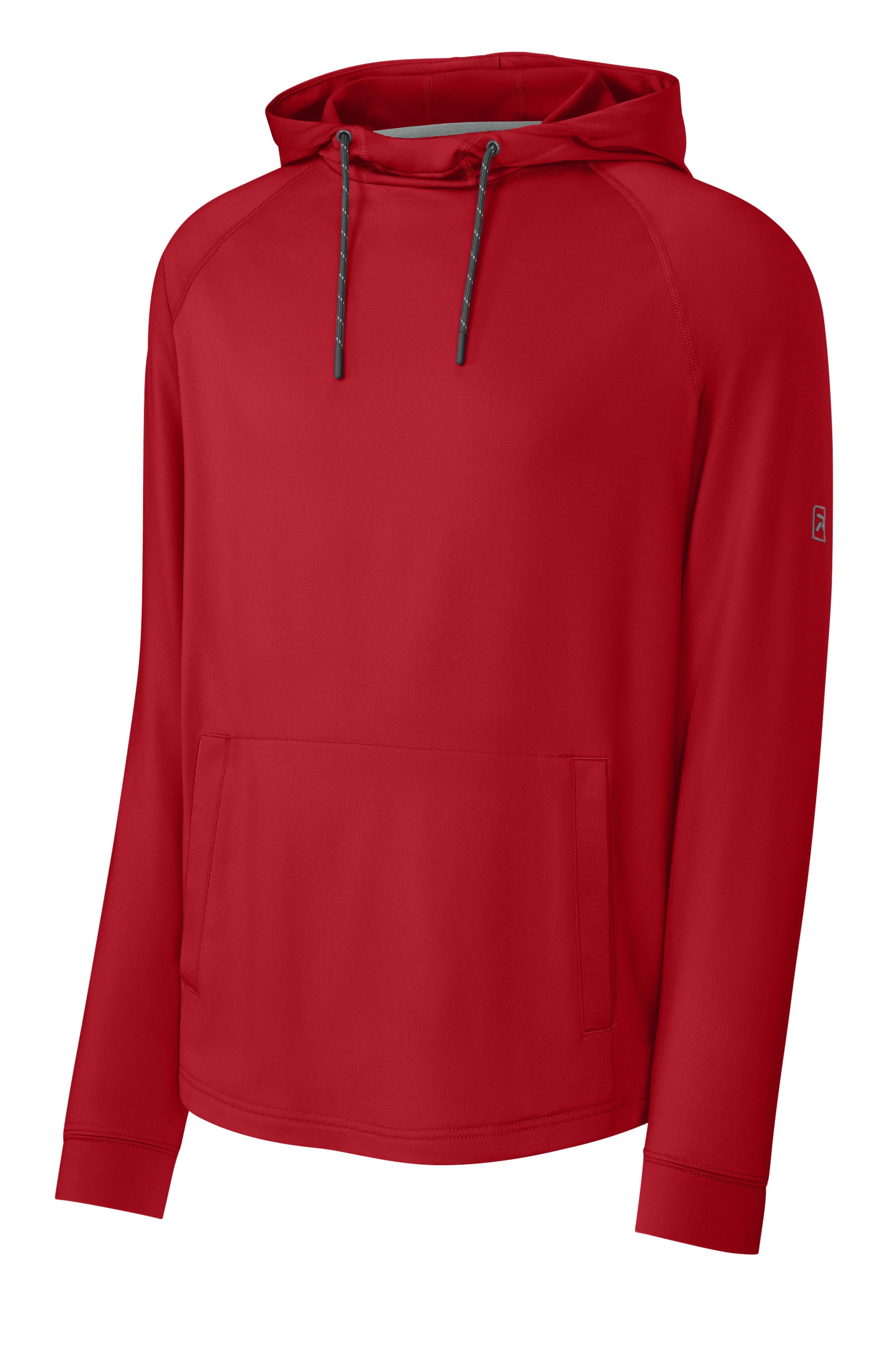 Richardson RA7200LSH Mens Charge Performance Fleece Hooded Sweatshirt Hoodie w/ Pouch Pocket Red Form Front