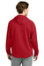Richardson RA7200SSH Mens Charge Performance Fleece Short Sleeve Hooded Sweatshirt Hoodie w/ Pouch Pocket Red Model Back