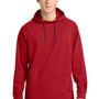 Richardson Mens Charge Performance Fleece Short Sleeve Hooded Sweatshirt Hoodie w/ Pouch Pocket - Red - Coming Soon