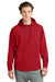 Richardson RA7200LSH Mens Charge Performance Fleece Hooded Sweatshirt Hoodie w/ Pouch Pocket Red Model Front