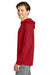Richardson RA7200SSH Mens Charge Performance Fleece Short Sleeve Hooded Sweatshirt Hoodie w/ Pouch Pocket Red Model Side