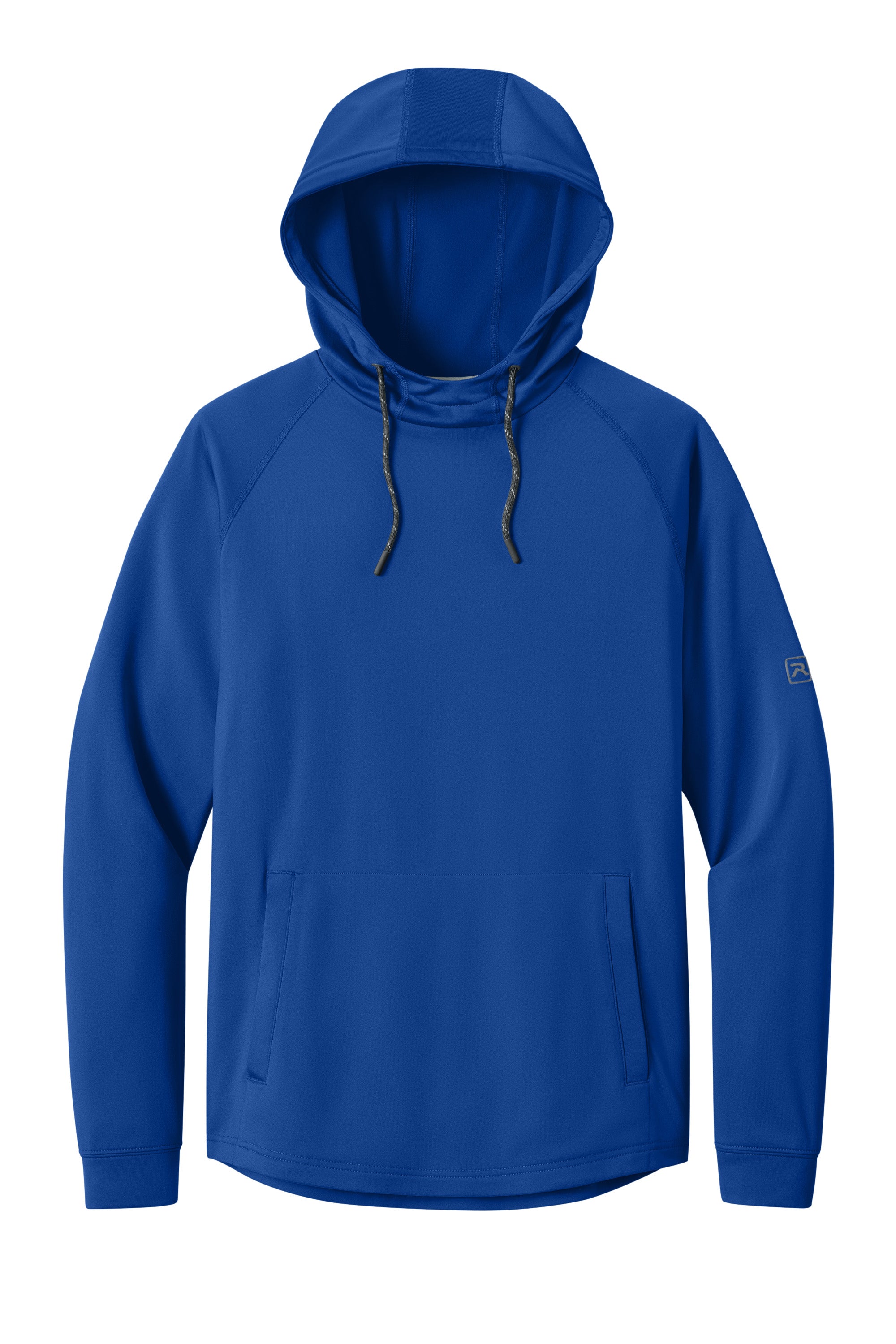 Richardson RA7200SSH Mens Charge Performance Fleece Short Sleeve Hooded Sweatshirt Hoodie w/ Pouch Pocket Royal Blue Flat Front
