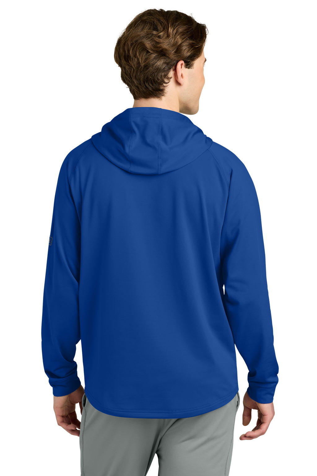 Richardson RA7200LSH Mens Charge Performance Fleece Hooded Sweatshirt Hoodie w/ Pouch Pocket Royal Blue Model Back