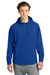 Richardson RA7200SSH Mens Charge Performance Fleece Short Sleeve Hooded Sweatshirt Hoodie w/ Pouch Pocket Royal Blue Model Front