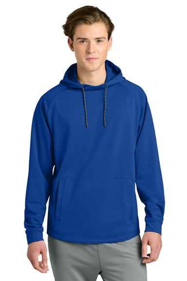 Richardson RA7200LSH Mens Charge Performance Fleece Hooded Sweatshirt Hoodie w/ Pouch Pocket Royal Blue Model Front