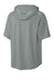 Richardson RA7200SSH Mens Charge Performance Fleece Short Sleeve Hooded Sweatshirt Hoodie w/ Pouch Pocket Grey Forn Back