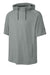 Richardson RA7200SSH Mens Charge Performance Fleece Short Sleeve Hooded Sweatshirt Hoodie w/ Pouch Pocket Grey Form Front
