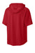 Richardson RA7200SSH Mens Charge Performance Fleece Short Sleeve Hooded Sweatshirt Hoodie w/ Pouch Pocket Red Forn Back