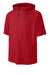 Richardson RA7200SSH Mens Charge Performance Fleece Short Sleeve Hooded Sweatshirt Hoodie w/ Pouch Pocket Red Form Front