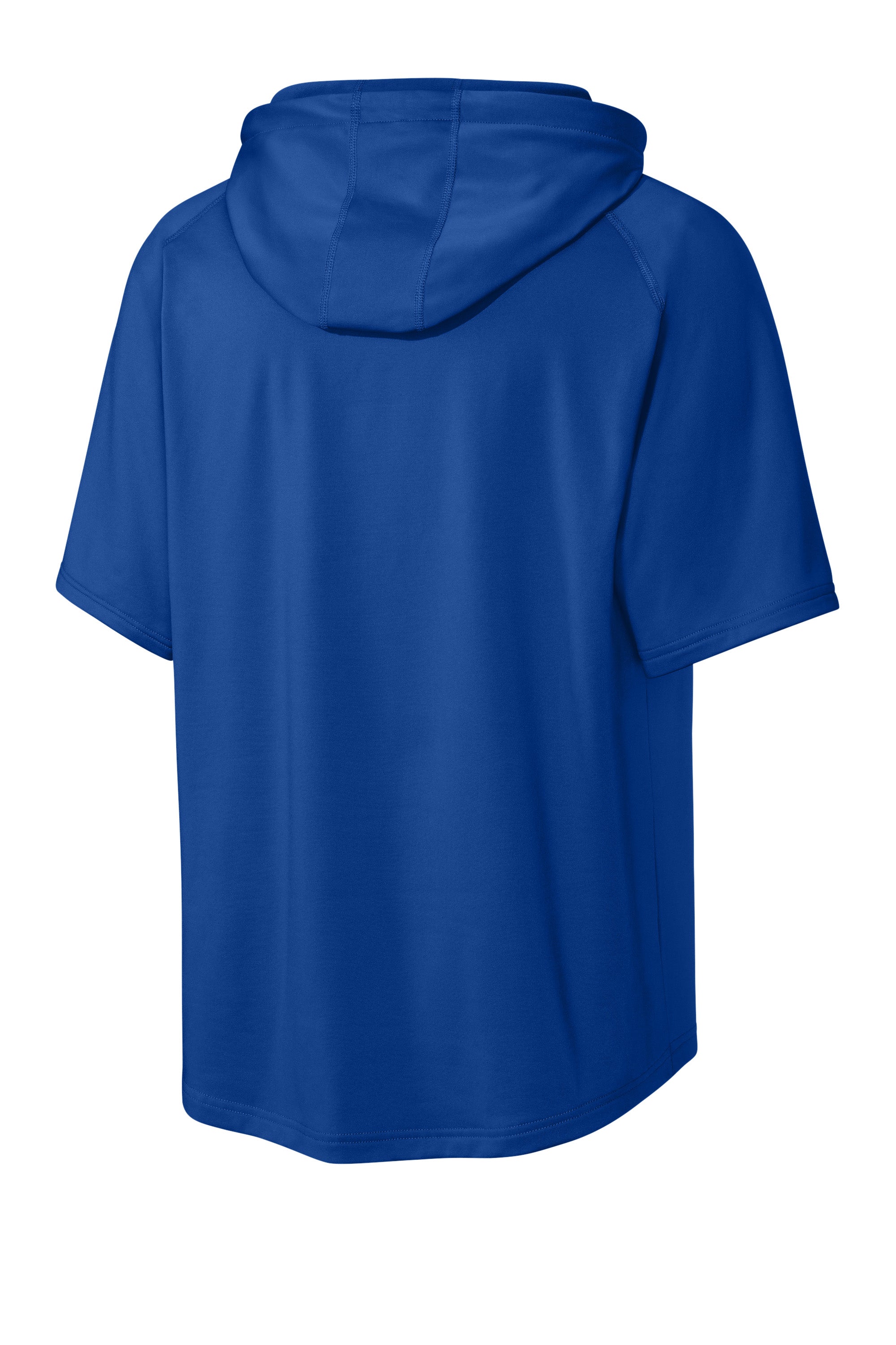 Richardson RA7200SSH Mens Charge Performance Fleece Short Sleeve Hooded Sweatshirt Hoodie w/ Pouch Pocket Royal Blue Forn Back