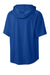 Richardson RA7200SSH Mens Charge Performance Fleece Short Sleeve Hooded Sweatshirt Hoodie w/ Pouch Pocket Royal Blue Forn Back