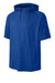 Richardson RA7200SSH Mens Charge Performance Fleece Short Sleeve Hooded Sweatshirt Hoodie w/ Pouch Pocket Royal Blue Form Front