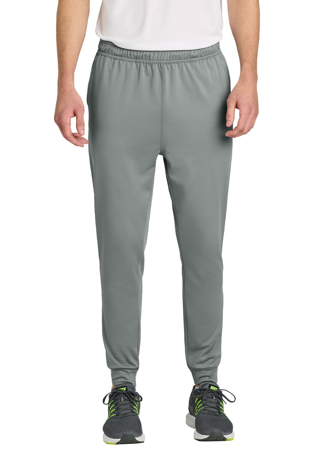 Richardson RA7201B Mens Charge Performance Fleece Jogger Sweatpants w/ Pockets Grey Model Front