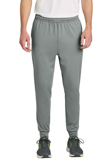 Richardson RA7201B Mens Charge Performance Fleece Jogger Sweatpants w/ Pockets Grey Model Front