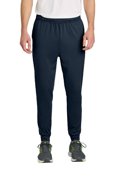 Richardson RA7201B Mens Charge Performance Fleece Jogger Sweatpants w/ Pockets Navy Blue Model Front