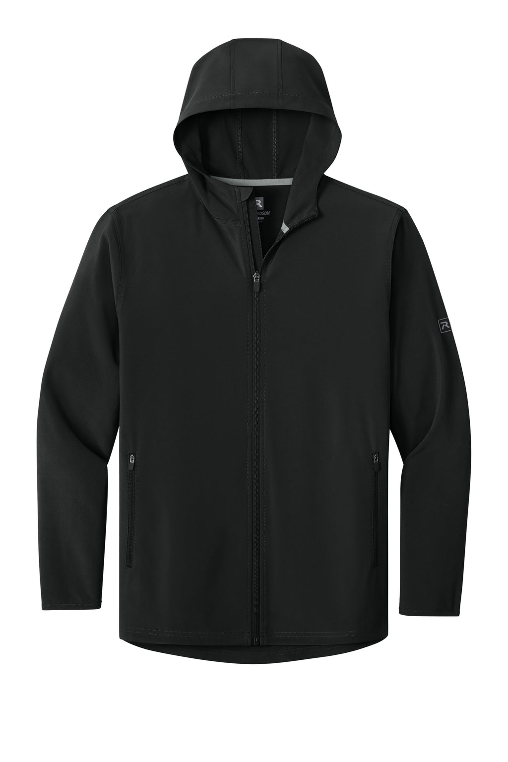 Richardson RA7400FZH Mens Barrage Full Zip Hooded Wind Jacket Black Flat Front