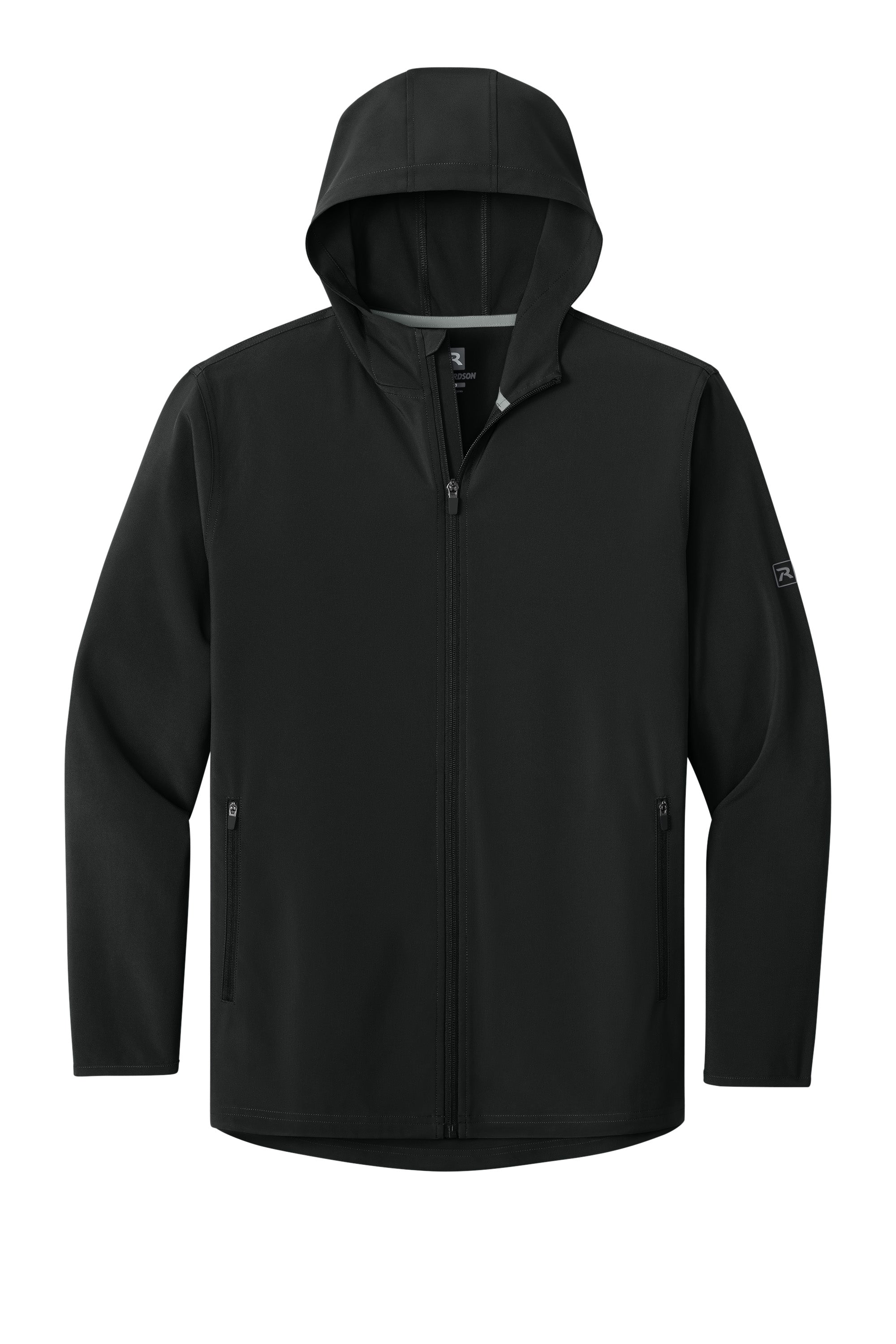 Richardson RA7400FZH Mens Barrage Full Zip Hooded Wind Jacket Black Flat Front