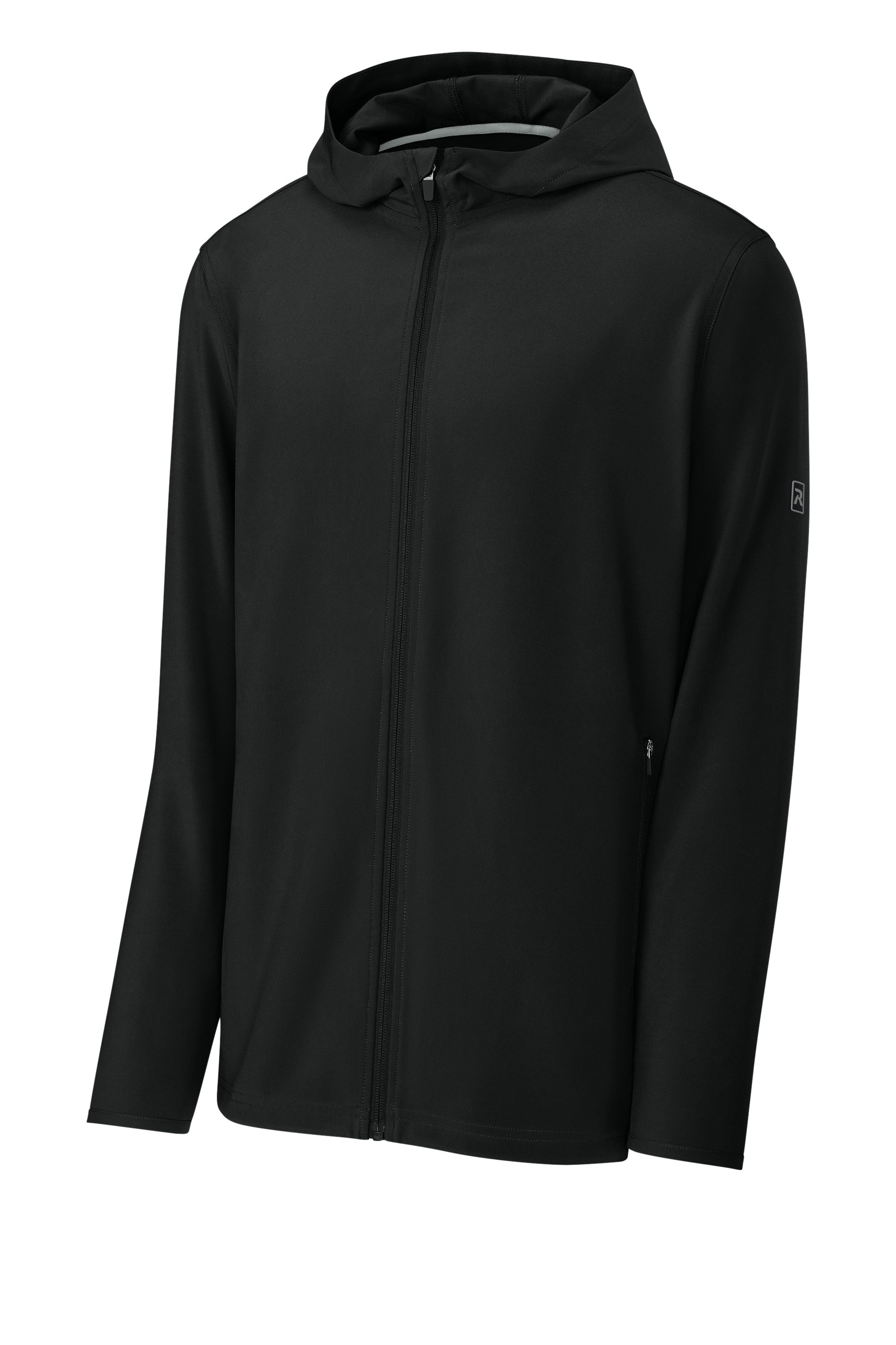 Richardson RA7400FZH Mens Barrage Full Zip Hooded Wind Jacket Black Form Front