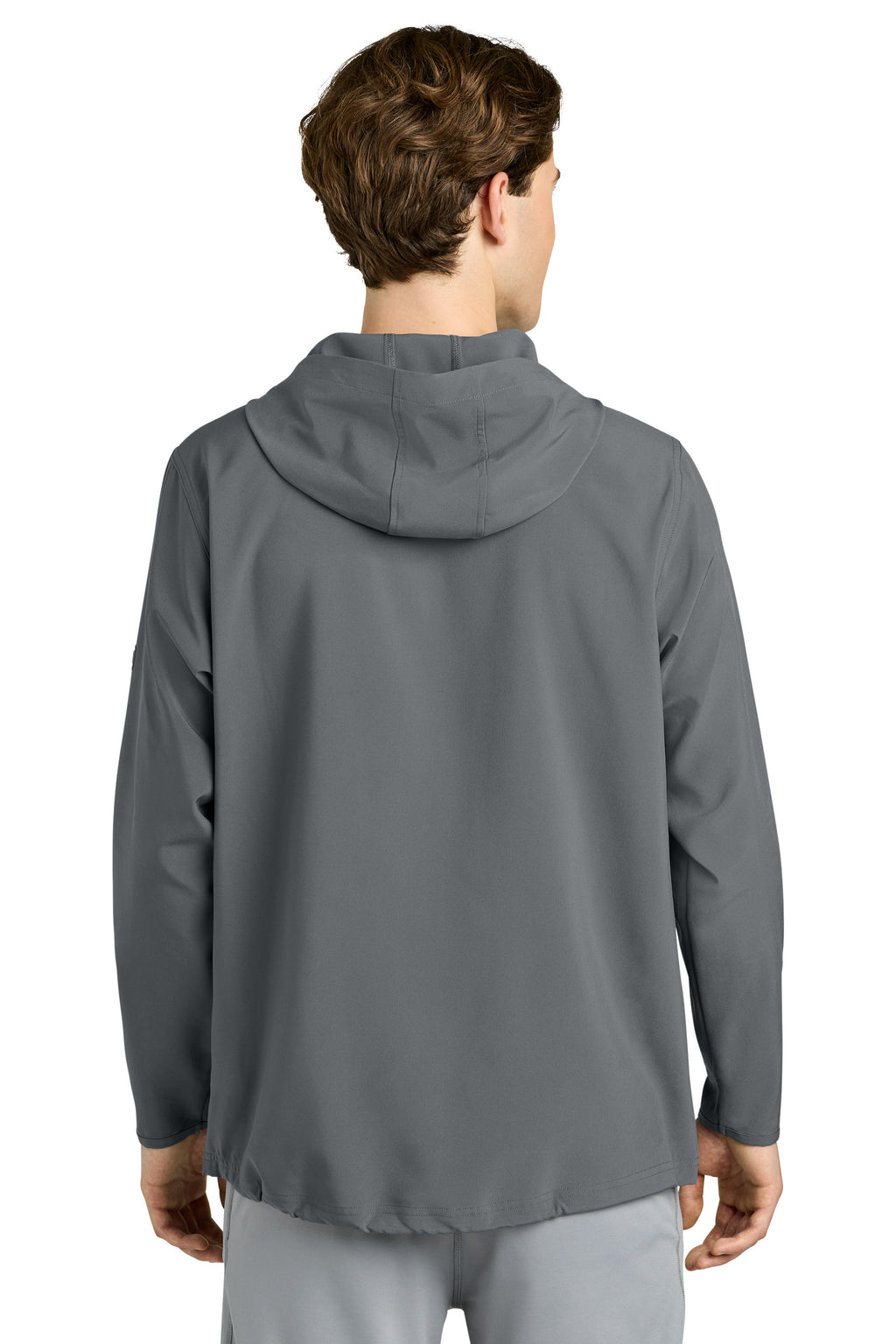 Richardson RA7400FZH Mens Barrage Full Zip Hooded Wind Jacket Charcoal Grey Model Back