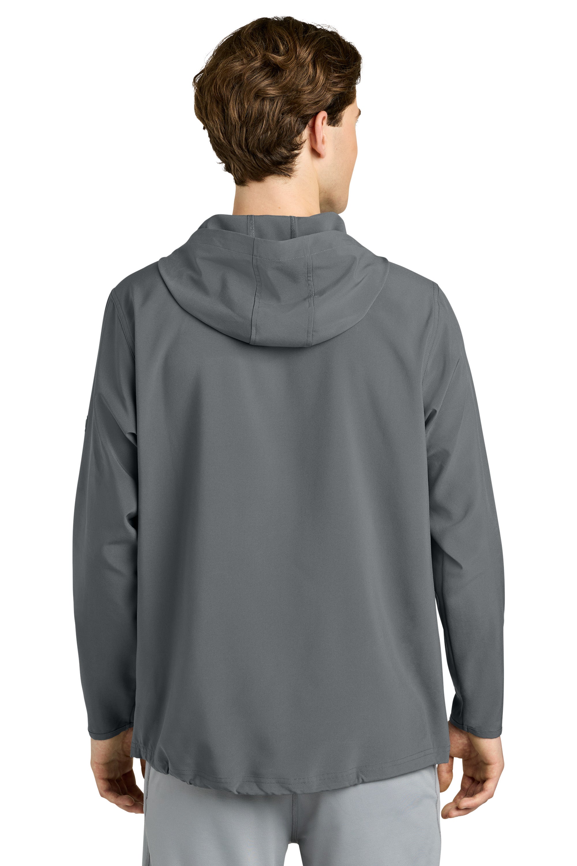 Richardson RA7400FZH Mens Barrage Full Zip Hooded Wind Jacket Charcoal Grey Model Back