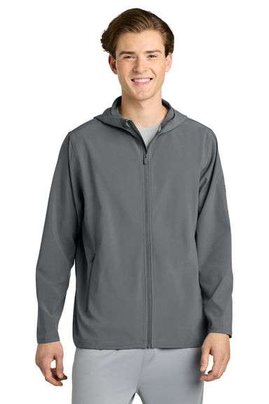 Richardson RA7400FZH Mens Barrage Full Zip Hooded Wind Jacket Charcoal Grey Model Front